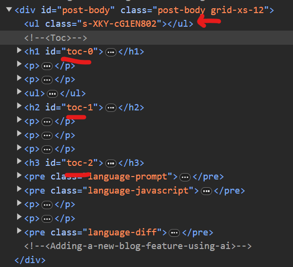 table of contents - attempt #1