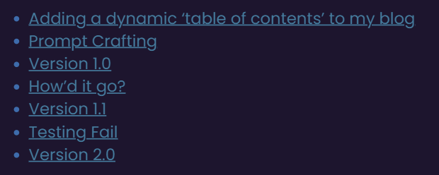 table of contents prompt 2.0